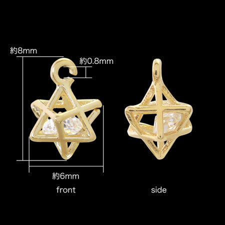 チャーム キュービックジルコニア ソリッドスター ゴールド