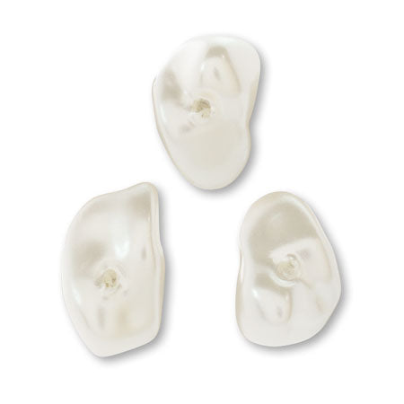 Resin pearl poppy mix center hole cream