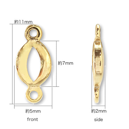 Joint parts oval frame rhodium