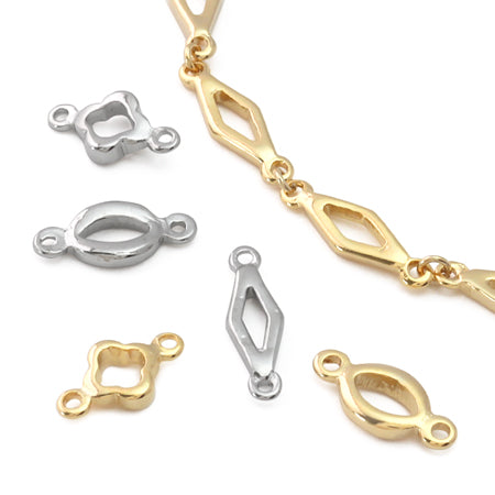 Joint parts oval frame rhodium