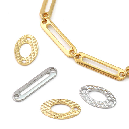 Joint Parts Oval Cut Approximately 9 × 5.5mm Rosium Color