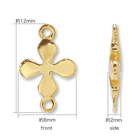 Joint parts 4 petals No.6 Rhodium color