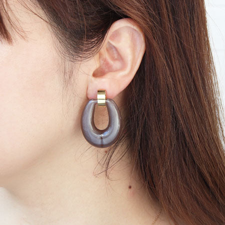 イヤリング ネジバネ バチカン付 ロジウムカラー