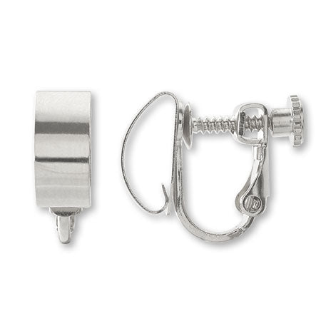 イヤリング ネジバネ バチカン付 ロジウムカラー