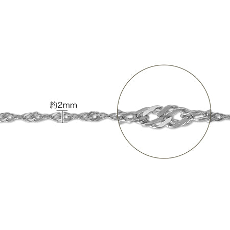 Stainless steel chain necklace D130HM (with adjuster) stainless steel