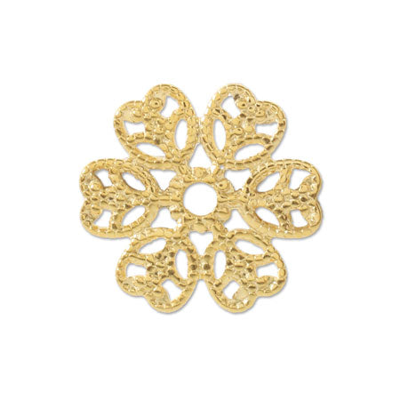 スカシパーツ 花六弁2 約15mm ゴールド