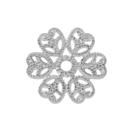 スカシパーツ 花六弁2 約15mm ロジウムカラー