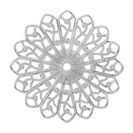 Sukasi parts flower 16 petals approx. 35mm rhodium color