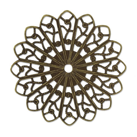 スカシパーツ 花16弁 約35mm 金古美