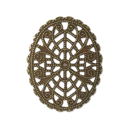 スカシパーツ 楕円2 約26×20mm 金古美