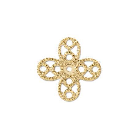 スカシパーツ 花四弁 約12mm ゴールド