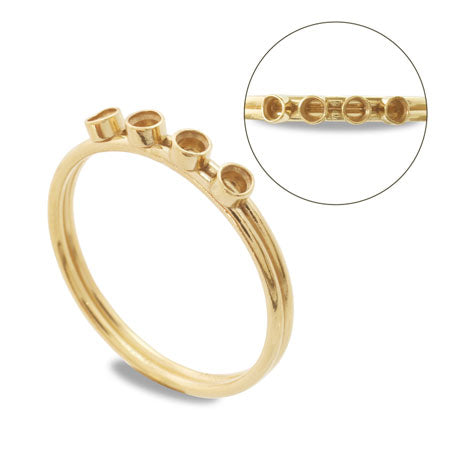 Ring stand stacking ring 4 stone seat K14GF