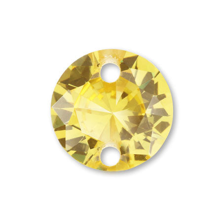 Cubic zirconia round 2 holes topaz