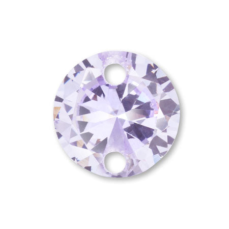 キュービックジルコニア ラウンド 2穴 タンザナイト