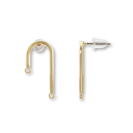 Design titanium earrings mobile round wire No.1 with catch gold