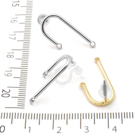 Design titanium earrings mobile round wire No.1 with catch gold