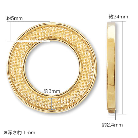 Clay base ring parts round rhodium color