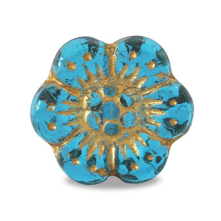 Czech Flower 3 Aqua/G
