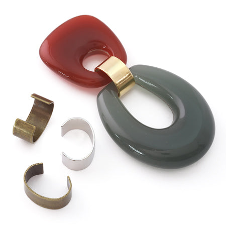 Connecting ring plain rhodium color