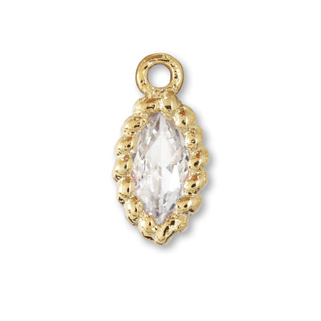Charm Cubic Zirconia Twist Frame Marquis Gold