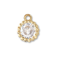 Charm cubic zirconia twist frame round gold