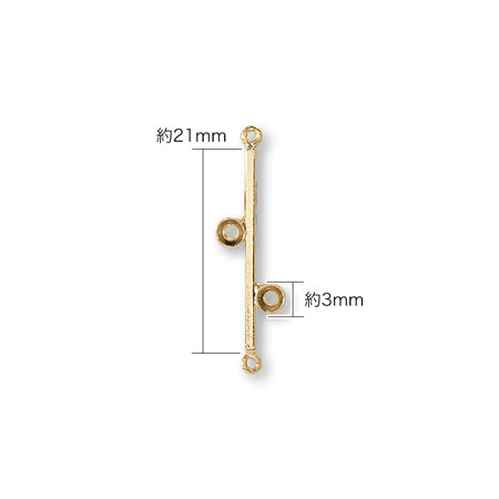 メタルスティック 角線台座2ヶ付 2カン ゴールド