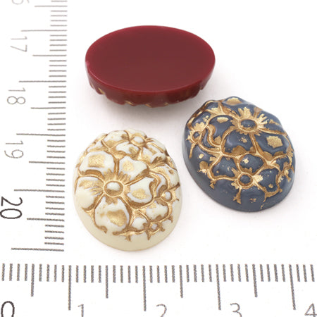 アクリル ドイツ製 カボション フラワー3 レッドベルベット/G【アウトレット】