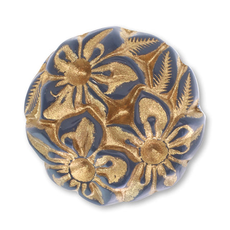 アクリル ドイツ製 カボション フラワー1 ティールブルー/G