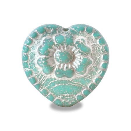 Czech Hart Flower Turquoise/S