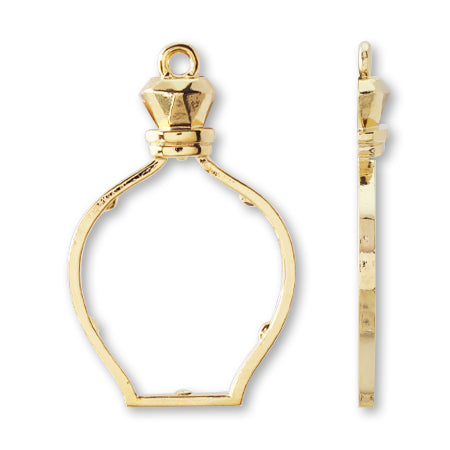 A resin frame with perfume bottle round gold