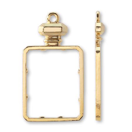 Resin frame with ring perfume bottle cube gold