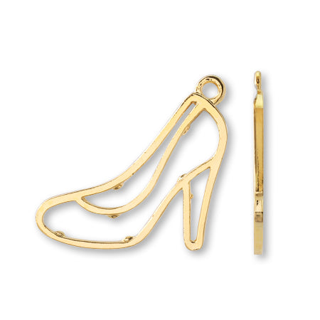 Resin frame with ring high heels gold