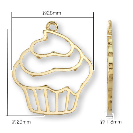 レジンフレーム カン付 カップケーキ ゴールド