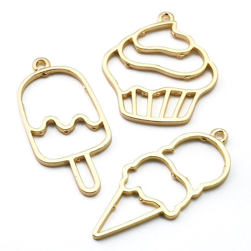 レジンフレーム カン付 コーンアイス ゴールド