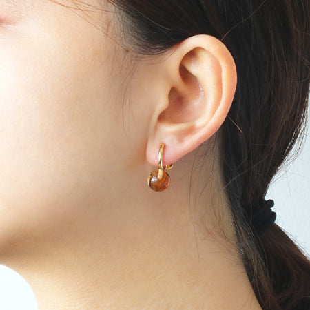 イヤリング ネジ式 フープ 芯立 ゴールド