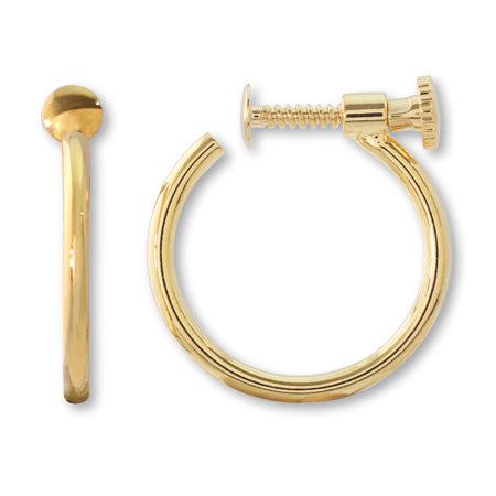 イヤリング ネジ式 フープ ゴールド