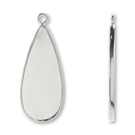 Meal plate with plain drop can, rhodium color