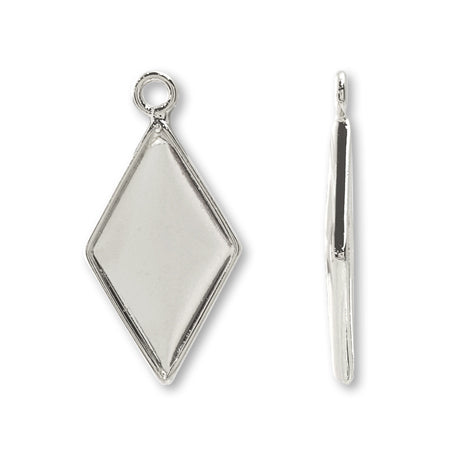 Meal plate with plain rhombus ring, rhodium color