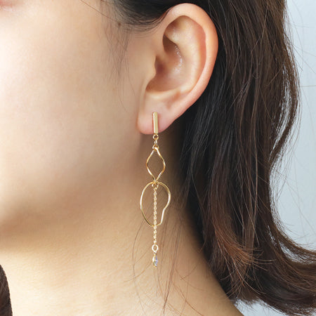 ステンレスピアス スティック 角 No.3 ゴールド