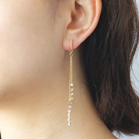 ステンレスピアス スティック 角 No.2 ロジウムカラー