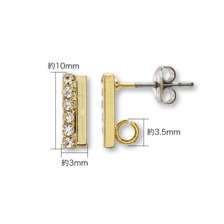 Stainless steel earrings with stick stone crystal/G