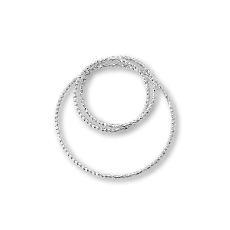 Metal ring parts 3 pattern lines round No.2 rhodium color