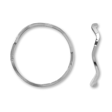 Metal ring parts wave No.1 rhodium color
