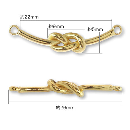 Metal joint knot bar No.2 gold