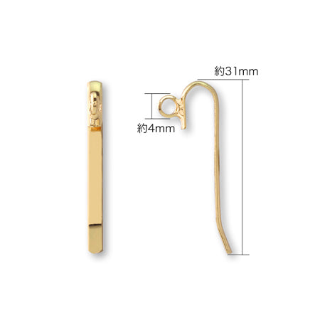 ポニーフック 小 カン付 ロジウムカラー