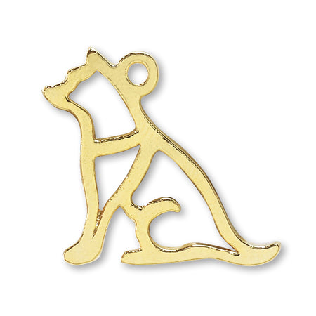 Silhouette charm dog gold