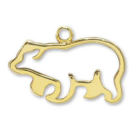 Silhouette charm bear gold