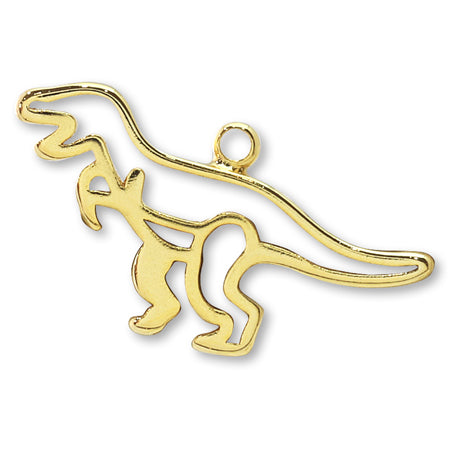Silhouette charm dinosaur gold