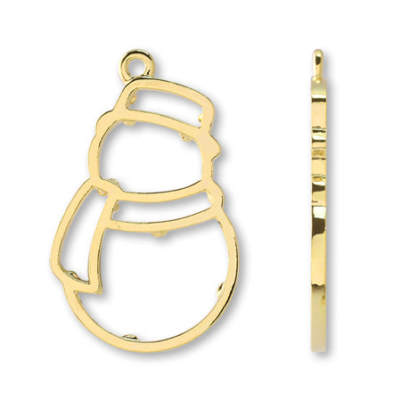 レジンフレーム クリスマス スノーマン ゴールド