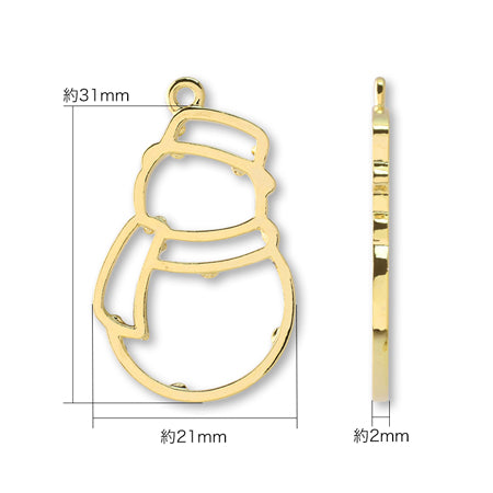 レジンフレーム クリスマス スノーマン ゴールド